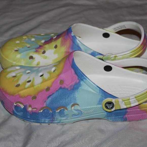 Crocs Men\'s Size 13 Baya Tie Dye Clogs Slip On Shoes Waterproof Sandals